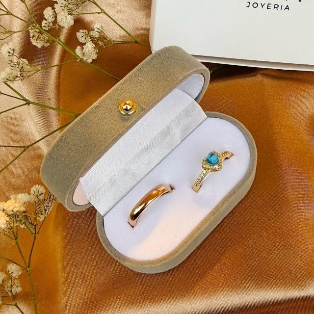 Modelo 9, Dorado · piedra turquesa